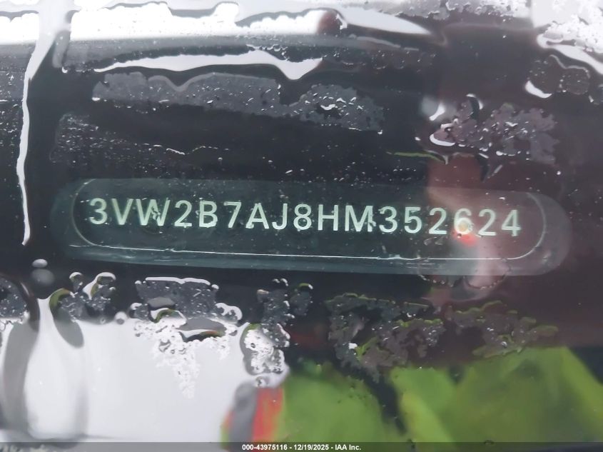 2017 Volkswagen Jetta 1.4T S VIN: 3VW2B7AJ8HM352624 Lot: 43975116