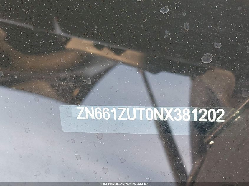 2022 Maserati Levante Trofeo VIN: ZN661ZUT0NX381202 Lot: 43975346