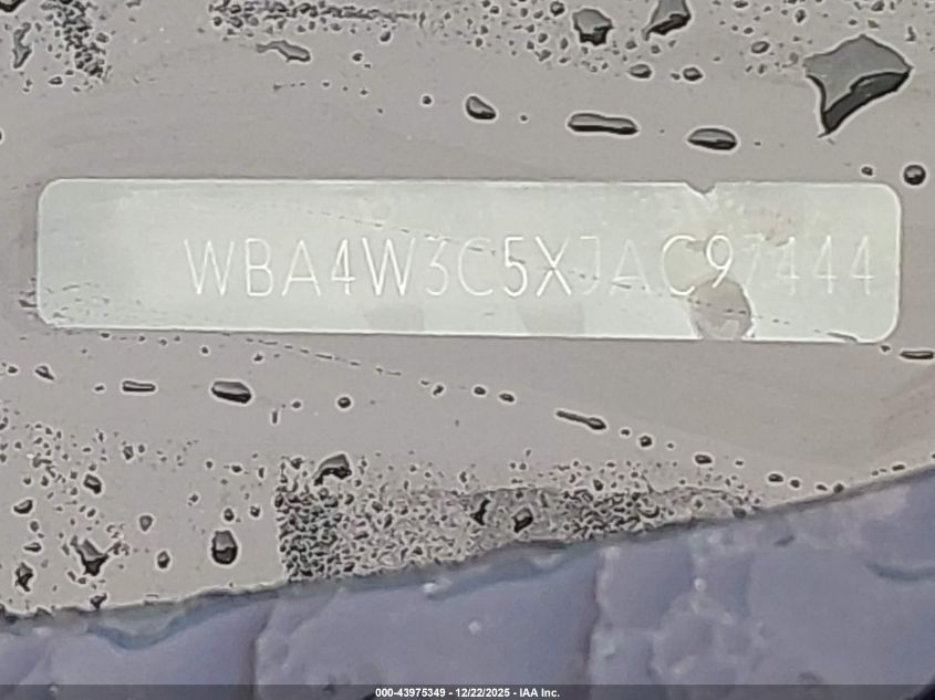 2018 BMW 430I VIN: WBA4W3C5XJAC97444 Lot: 43975349