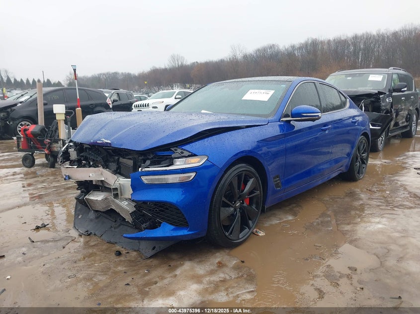 Vin: kmtg54te2pu104752, lot: 44471092, genesis g70 3.3t awd 20232