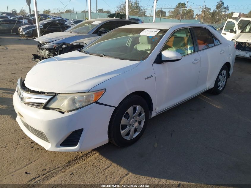 2012 Toyota Camry Hybrid Le VIN: 4T1BD1FK3CU014060 Lot: 43975416