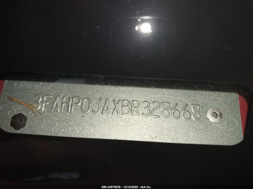 2011 Ford Fusion Sel VIN: 3FAHP0JAXBR328668 Lot: 43975539