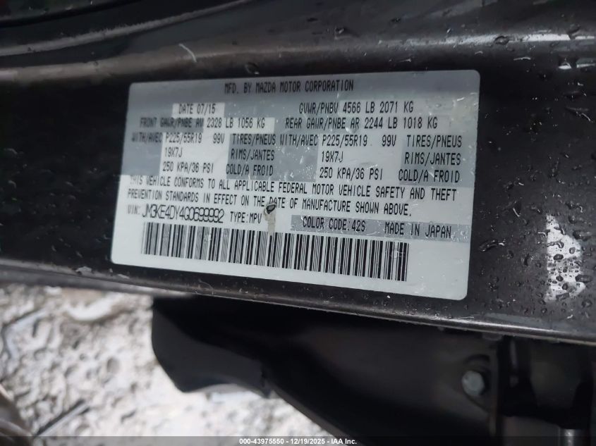 2016 Mazda Cx-5 Grand Touring VIN: JM3KE4DY4G0699992 Lot: 43975550