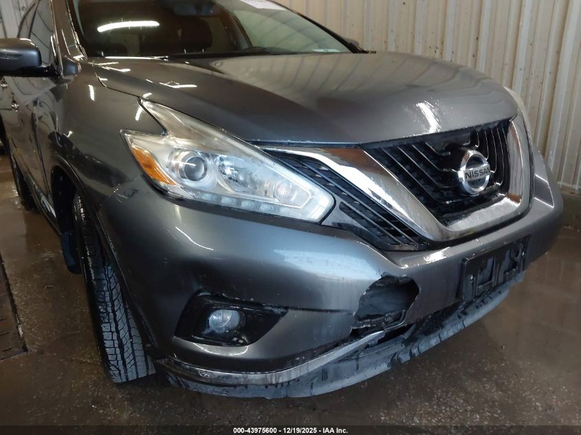 2016 Nissan Murano Sl VIN: 5N1AZ2MH9GN165642 Lot: 43975600