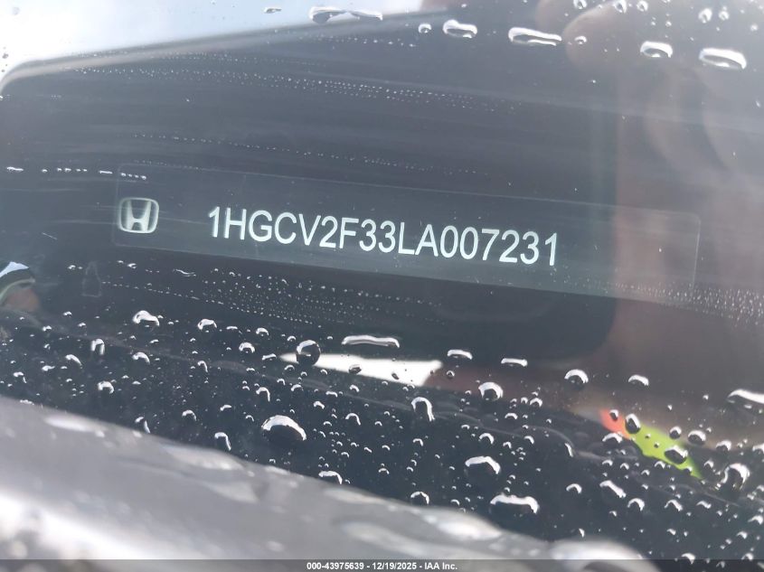 2020 Honda Accord Sport VIN: 1HGCV2F33LA007231 Lot: 43975639