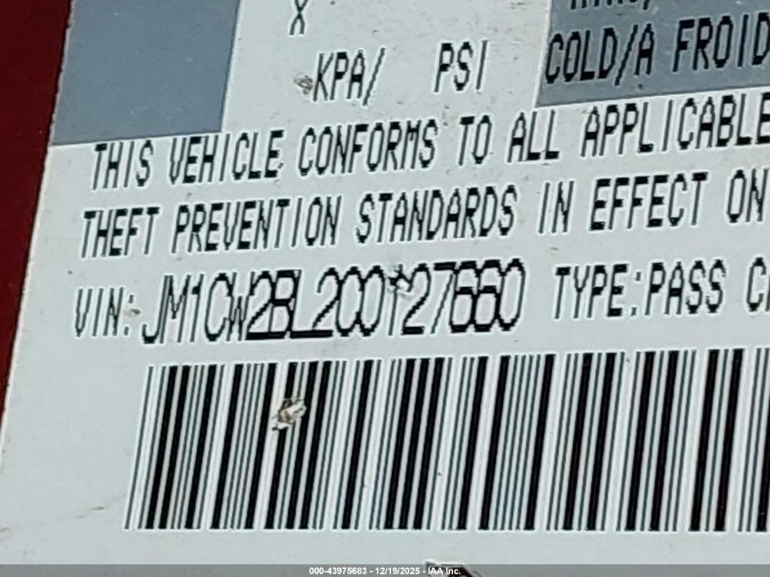 2012 Mazda Mazda5 Sport VIN: JM1CW2BL2C0127660 Lot: 43975683