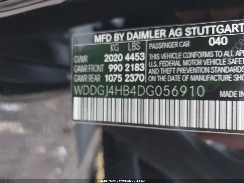 2013 Mercedes-Benz C 250 VIN: WDDGJ4HB4DG056910 Lot: 43975693