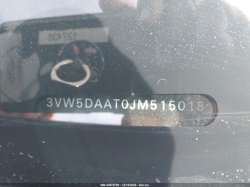 2018 Volkswagen Beetle 2.0T Coast/2.0T S/2.0T Se VIN: 3VW5DAAT0JM515018 Lot: 43975759
