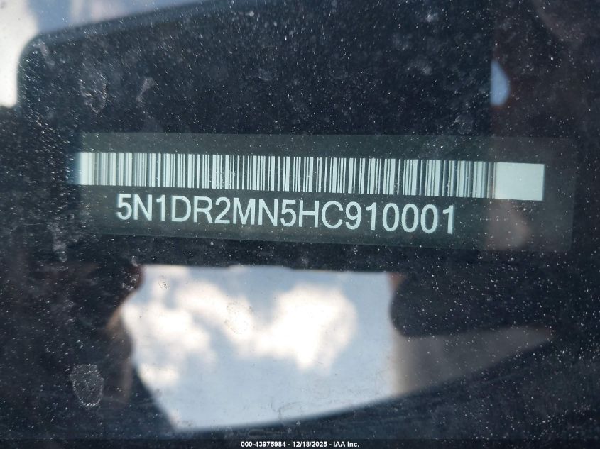 2017 Nissan Pathfinder S VIN: 5N1DR2MN5HC910001 Lot: 43975984