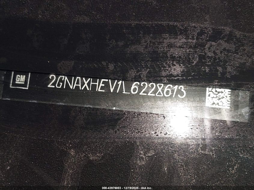 2020 Chevrolet Equinox Fwd Ls VIN: 2GNAXHEV1L6228613 Lot: 43976003