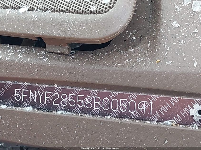 2008 Honda Pilot Ex-L VIN: 5FNYF28558B005091 Lot: 43976007