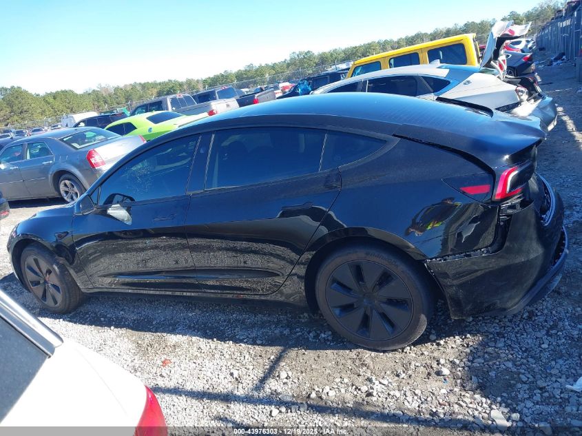 2025 Tesla Model 3 Long Range Rear-Wheel Drive/Standard Rear-Wheel Drive VIN: 5YJ3E1EA2SF070187 Lot: 43976303