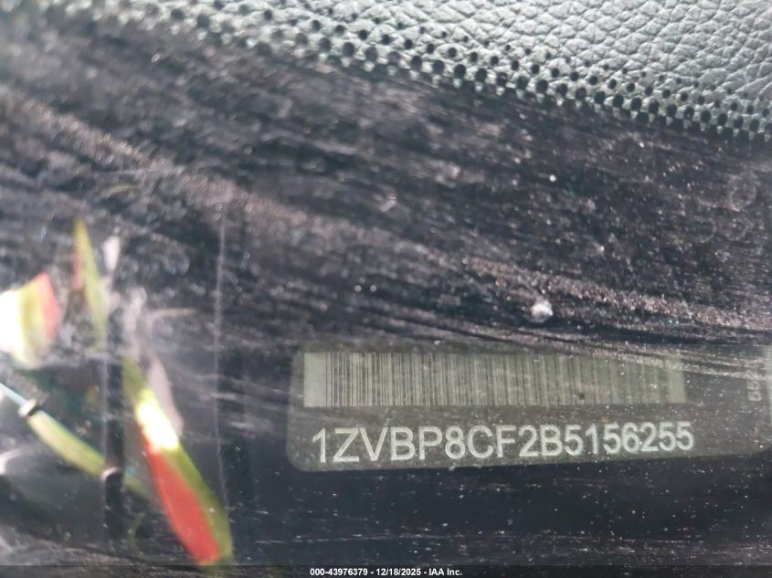 2011 Ford Mustang Gt/Gt Premium VIN: 1ZVBP8CF2B5156255 Lot: 43976379