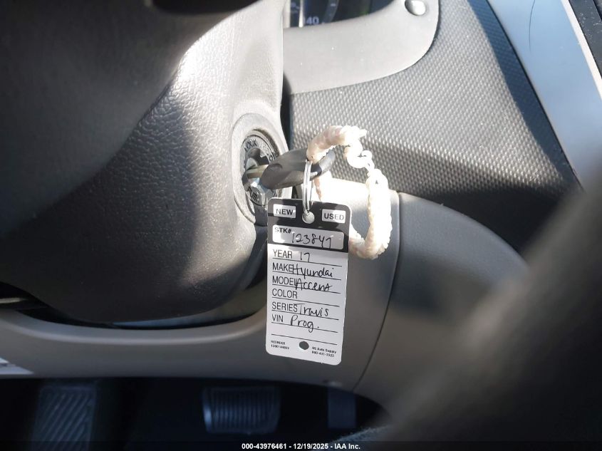 2017 Hyundai Accent Se VIN: KMHCT4AE7HU212903 Lot: 43976461