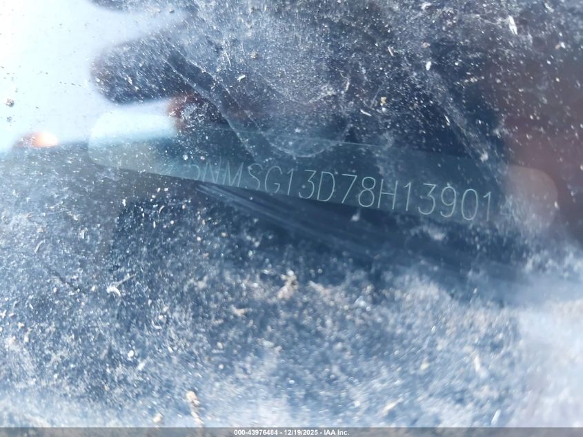 2008 Hyundai Santa Fe Gls VIN: 5NMSG13D78H139014 Lot: 43976484