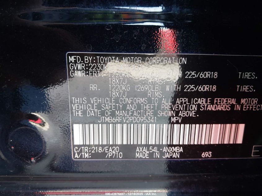 2023 Toyota Rav4 Hybrid Xle Premium VIN: JTMB6RFV2PD095341 Lot: 43976487