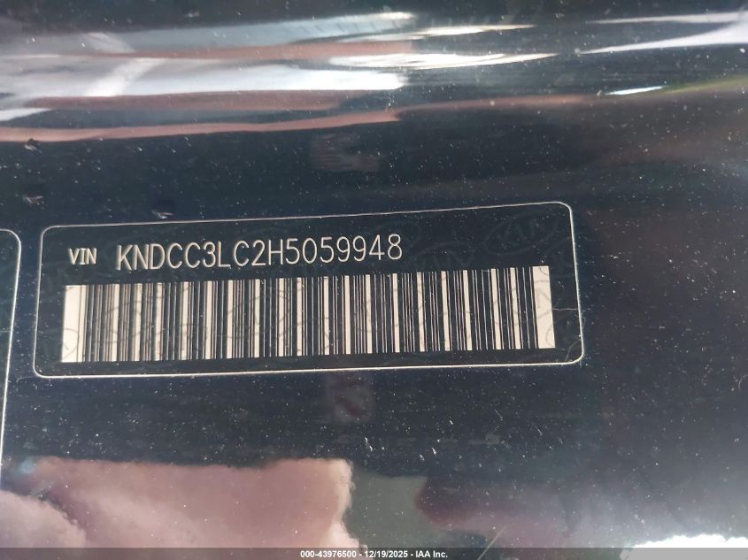 2017 Kia Niro Ex VIN: KNDCC3LC2H5059948 Lot: 43976500