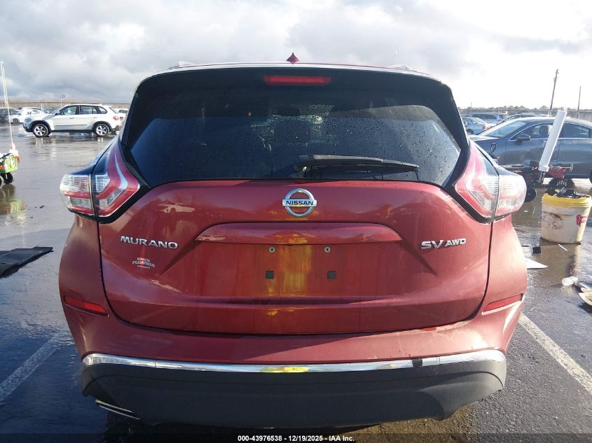 2016 Nissan Murano Sv VIN: 5N1AZ2MHXGN110522 Lot: 43976538