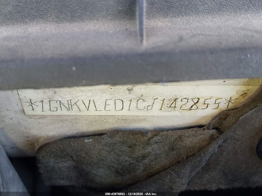 2012 Chevrolet Traverse Ltz VIN: 1GNKVLED1CJ142855 Lot: 43976582