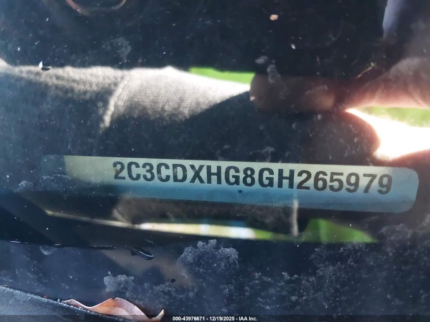 2016 Dodge Charger Sxt VIN: 2C3CDXHG8GH265979 Lot: 43976671