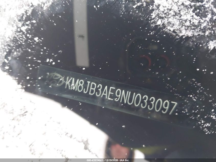 2022 Hyundai Tucson Sel VIN: KM8JB3AE9NU033097 Lot: 43976841