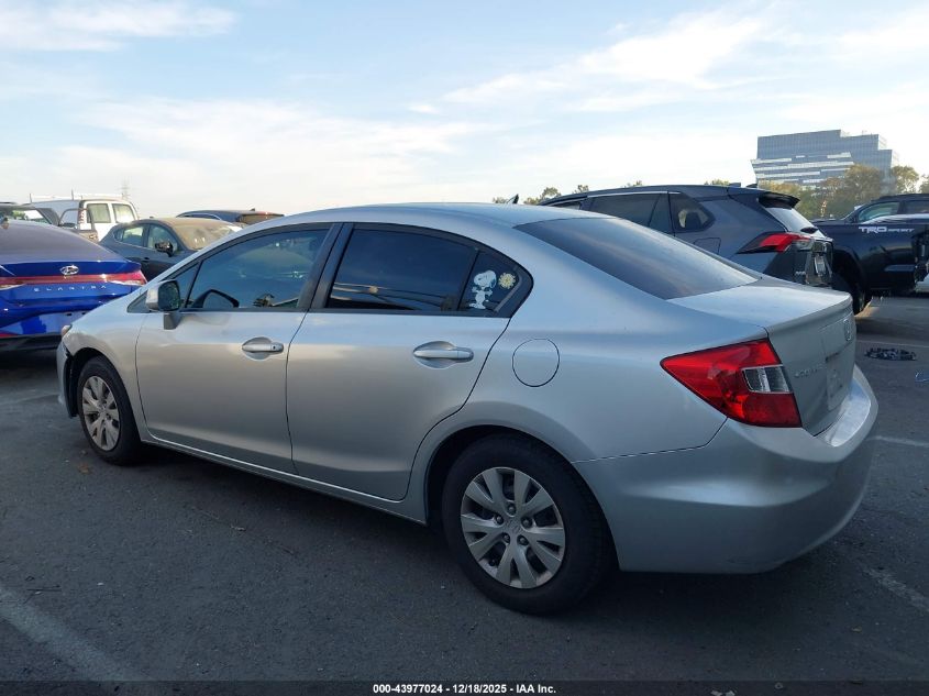 2012 Honda Civic Lx VIN: 2HGFB2F51CH306631 Lot: 43977024