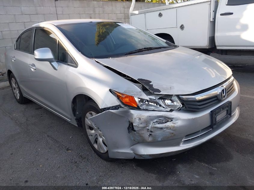 2012 Honda Civic Lx VIN: 2HGFB2F51CH306631 Lot: 43977024