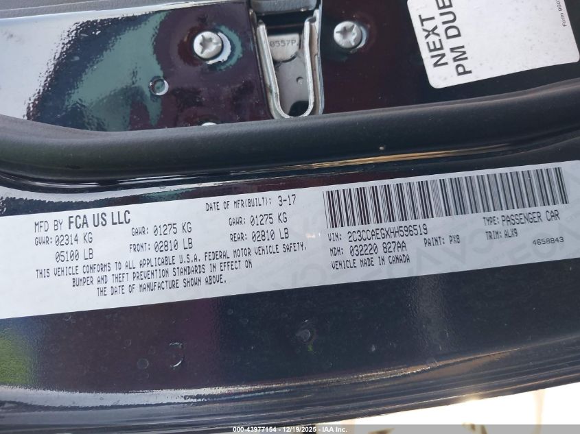 2017 Chrysler 300C VIN: 2C3CCAEGXHH596519 Lot: 43977154