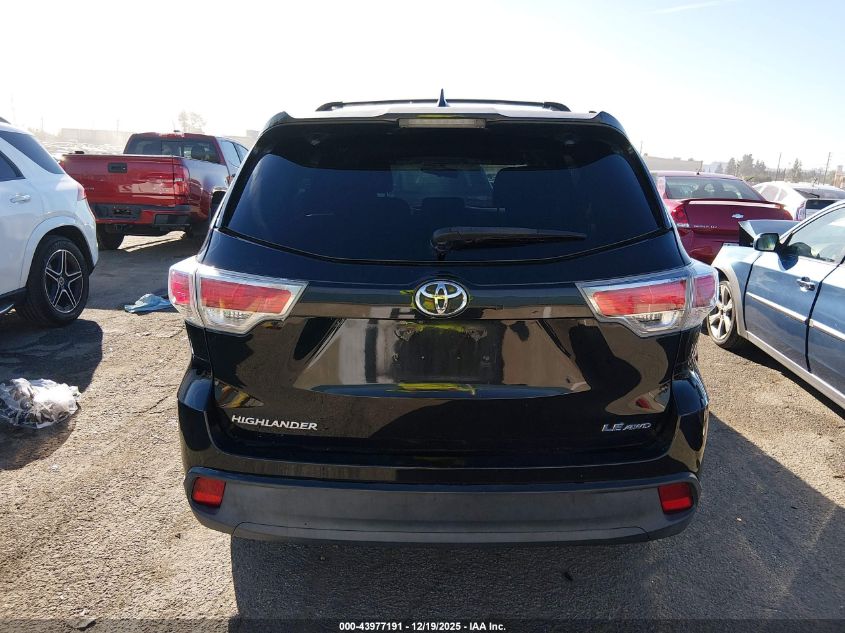 2015 Toyota Highlander Le Plus V6 VIN: 5TDBKRFHXFS095919 Lot: 43977191