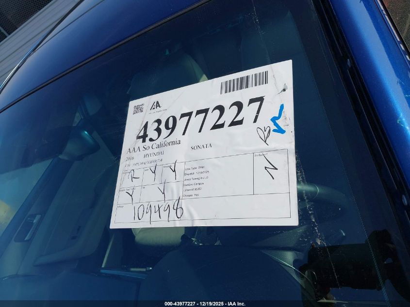 2016 Hyundai Sonata Sport VIN: 5NPE34AF1GH435758 Lot: 43977227