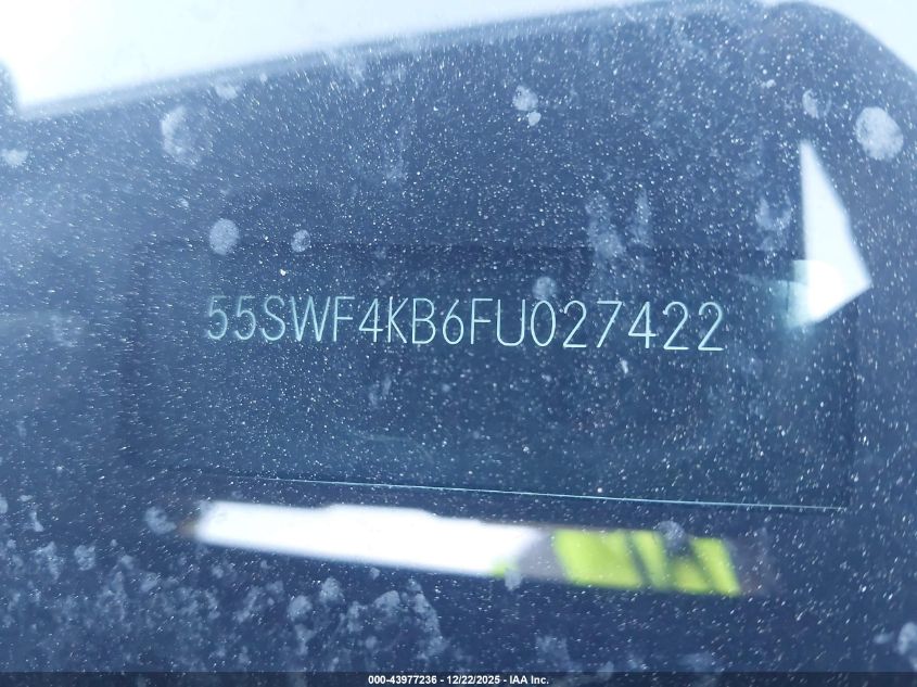 2015 Mercedes-Benz C 300 Sport 4Matic VIN: 55SWF4KB6FU027422 Lot: 43977236
