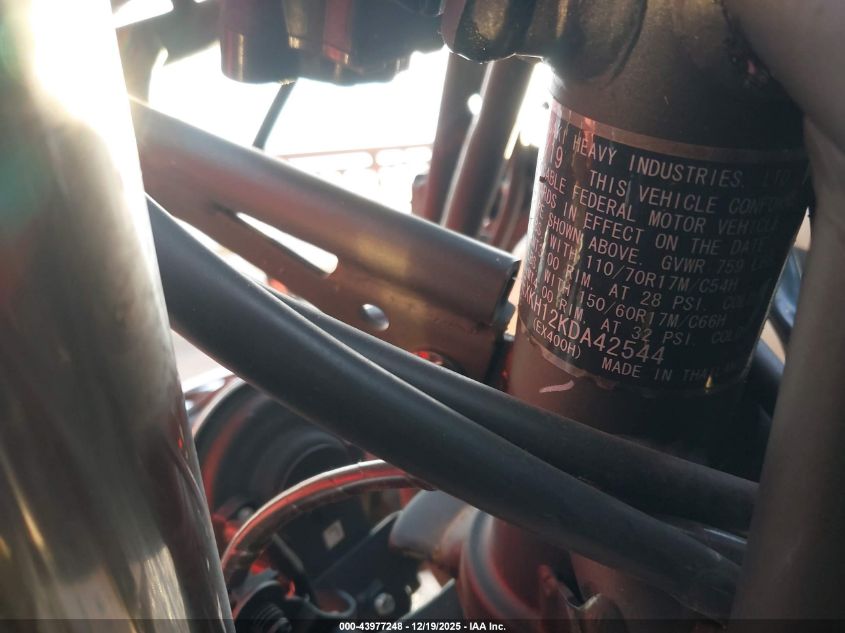 2019 Kawasaki Ex400 VIN: JKAEXKH12KDA42544 Lot: 43977248