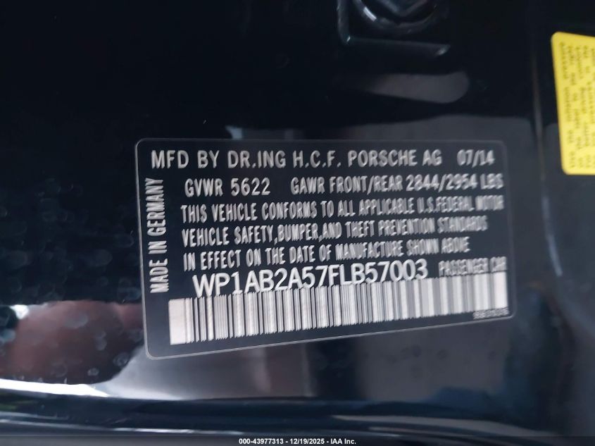 2015 Porsche Macan S VIN: WP1AB2A57FLB57003 Lot: 43977313