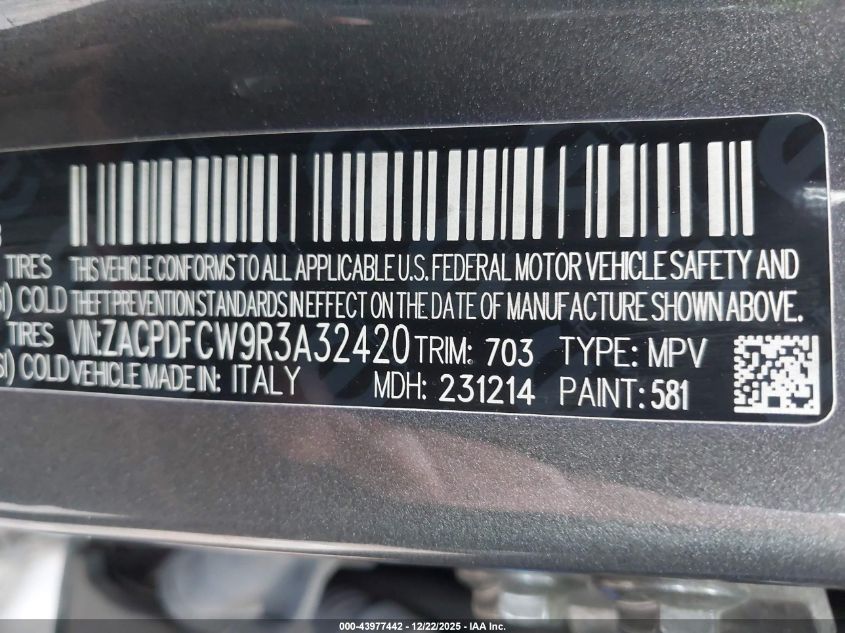 2024 Dodge Hornet R/T VIN: ZACPDFCW9R3A32420 Lot: 43977442