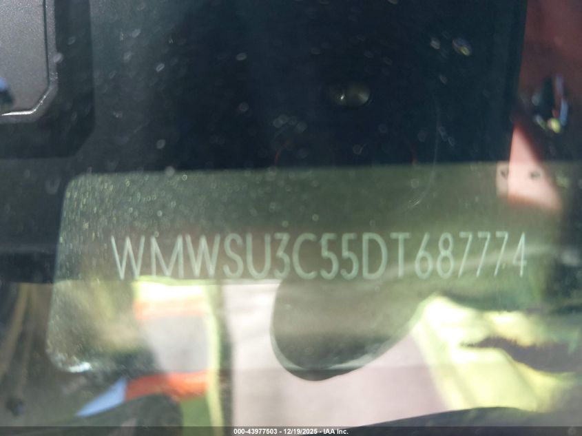 2013 Mini Hardtop Cooper VIN: WMWSU3C55DT687774 Lot: 43977503