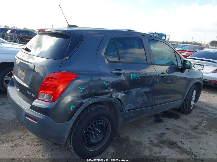 2016 Chevrolet Trax 1Ls VIN: 3GNCJKSB6GL258063 Lot: 43977508