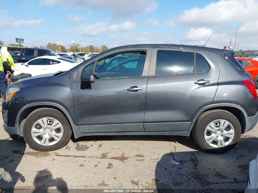2016 Chevrolet Trax 1Ls VIN: 3GNCJKSB6GL258063 Lot: 43977508