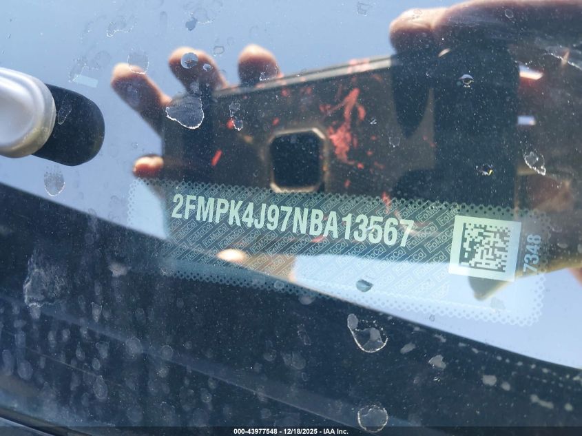 2022 Ford Edge St-Line VIN: 2FMPK4J97NBA13567 Lot: 43977548