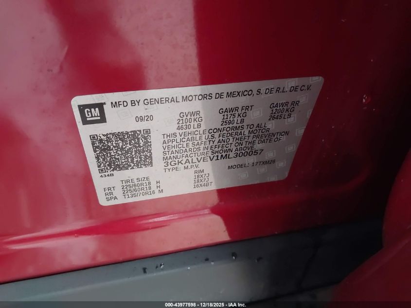 2021 GMC Terrain Awd Slt VIN: 3GKALVEV1ML300057 Lot: 43977598