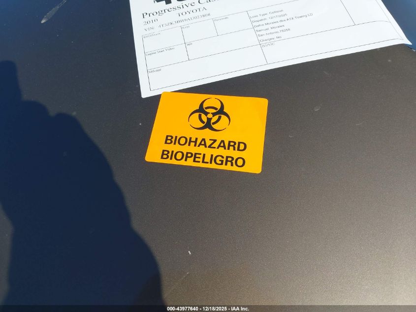 2010 Toyota Venza Base V6 VIN: 4T3ZK3BB9AU023808 Lot: 43977640