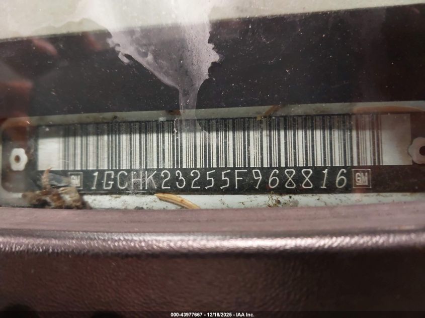 2005 Chevrolet Silverado 2500Hd Lt VIN: 1GCHK23255F968816 Lot: 43977667