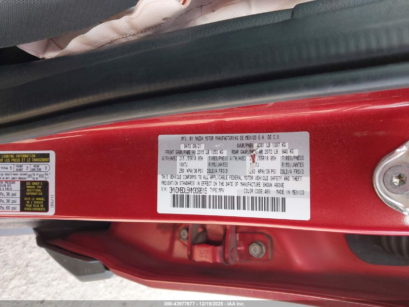 2021 Mazda Cx-30 Premium VIN: 3MVDMBDL5MM309616 Lot: 43977677