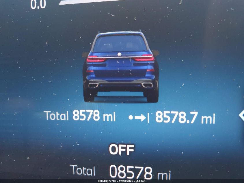 2025 BMW X7 xDrive40I VIN: 5UX23EM04S9Y31814 Lot: 43977707