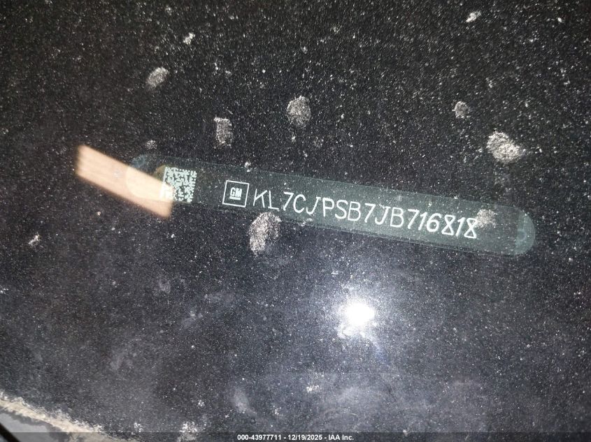 2018 Chevrolet Trax Lt VIN: KL7CJPSB7JB716818 Lot: 43977711