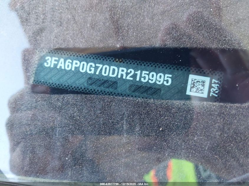2013 Ford Fusion S VIN: 3FA6P0G70DR215995 Lot: 43977796