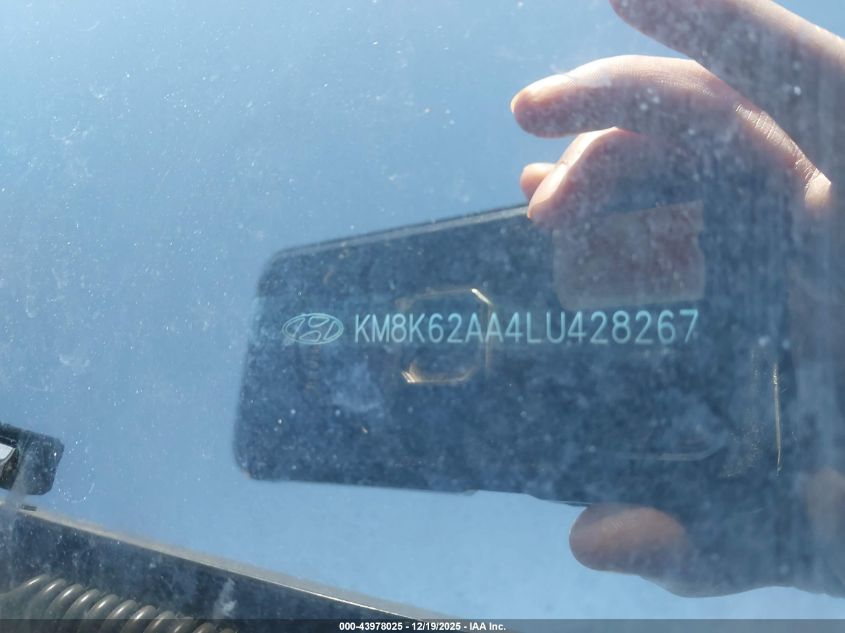 2020 Hyundai Kona Sel Plus VIN: KM8K62AA4LU428267 Lot: 43978025