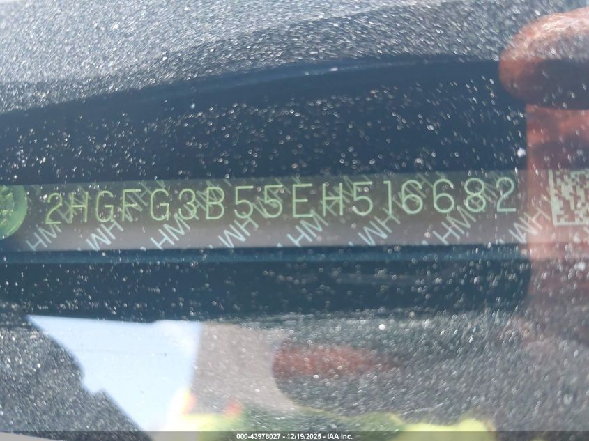 2014 Honda Civic Lx VIN: 2HGFG3B55EH516682 Lot: 43978027