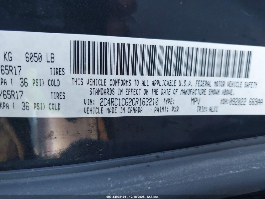 2012 Chrysler Town & Country Touring-L VIN: 2C4RC1CG2CR163210 Lot: 43978101