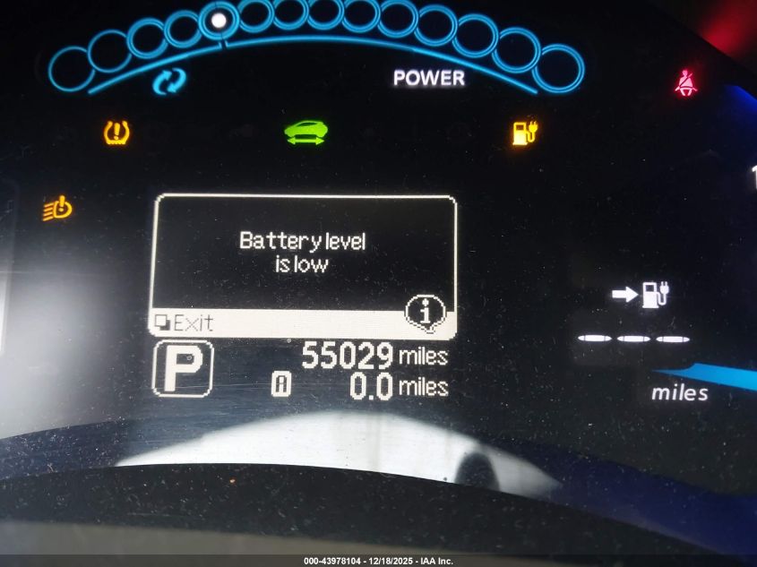 2012 Nissan Leaf Sl VIN: JN1AZ0CP6CT023050 Lot: 43978104