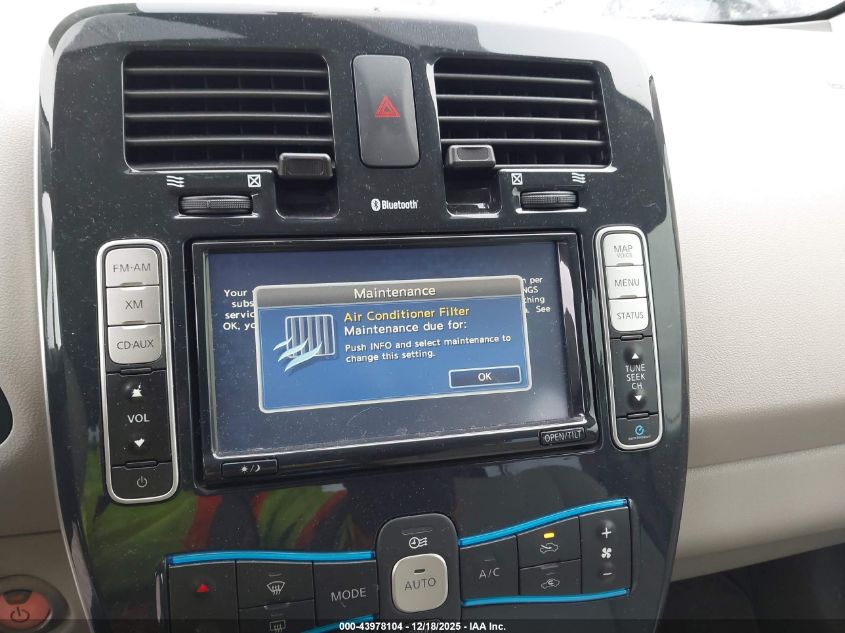 2012 Nissan Leaf Sl VIN: JN1AZ0CP6CT023050 Lot: 43978104